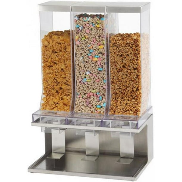 Cal Mil 22355355 17.5 x 12 x 24 in. Push Tab Stainless Cereal Dispenser