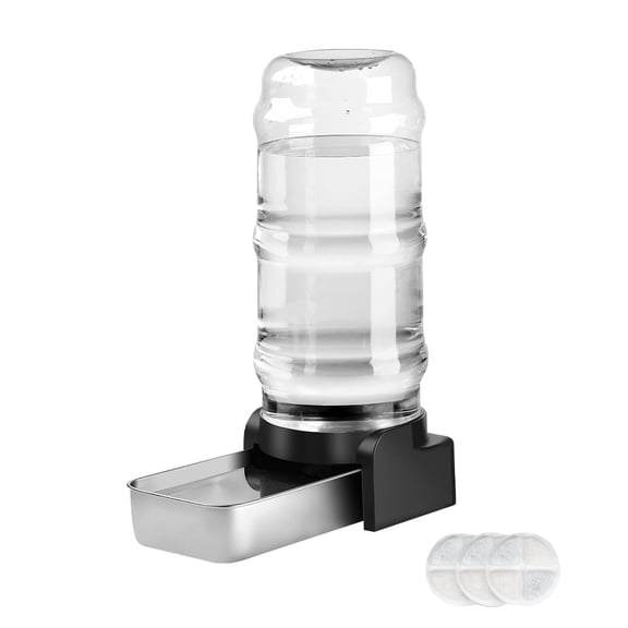 Marchul 8.6L Stainless Steel Dog Water Dispenser, Large Dog Water Bowl Dispenser Automatic Gravity Pet Waterer for Dogs Medium to Large (3 Filters) 2.3 Gallon