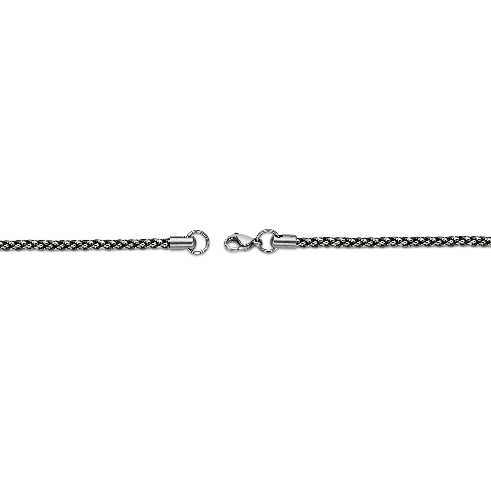 Stainless Steel Wheat Chain Necklace for Men with Antique Ion Plating 18 Inches Long 3 mm Wide Lobster Claw by Metro Jewelry