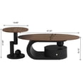 thumbnail image 2 of YWEN Faux Marble Nesting Coffee Table Set of 2,Modern Coffee Table Set with End,Oval Living Room Table with Gold Metal Base,White Marble Grain Top & 1 Drawer,Stack Tea Table Set, 2 of 20