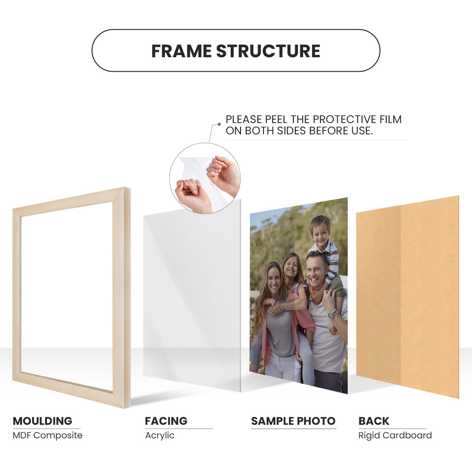 Craig Frames Contemporary, 16x20 Picture Frame, Natural
