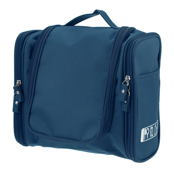 Unique Bargains Floral Makeup Bag Zipper Flower Cosmetic Pouch Dark Blue