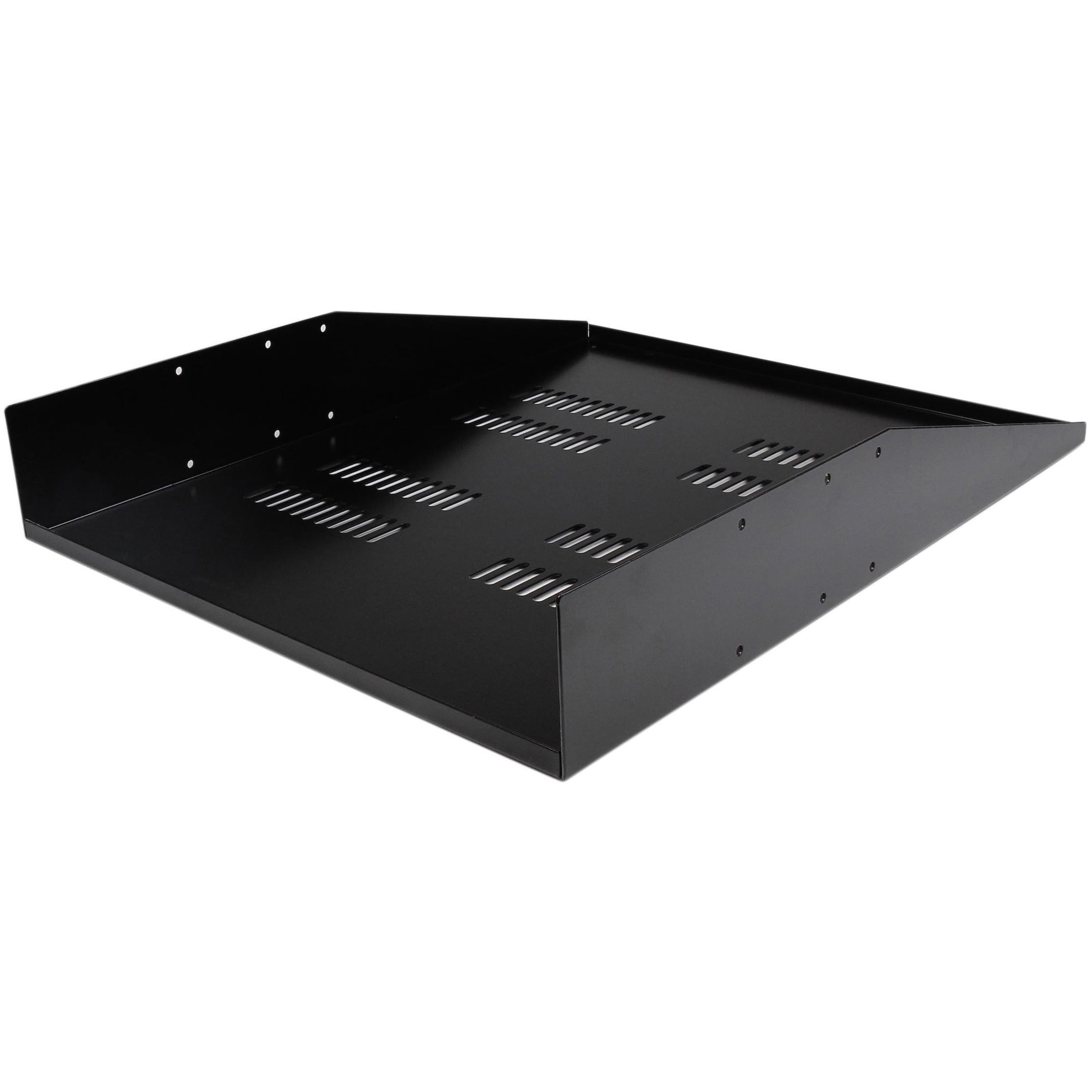 2U Vented Rack Mount Cantilever 2 Post Shelf, Mid/Center