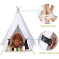 thumbnail image 5 of DEWEL Dog Teepee Cat Tent Pet Private Cabin House,White,Protable,Washable,28 x 24 inch(Without Cushion), 5 of 7
