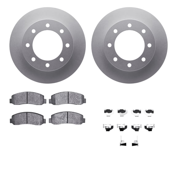 Dynamic Friction Company Front Geospec Brake Rotors with Ultimate Duty Performance Brake Pads includes Hardware 4412-54054