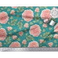 thumbnail image 3 of Soimoi Green Poly Georgette Fabric Rose Leaves Print Fabric by Yard 42 Inch Wide, 3 of 3