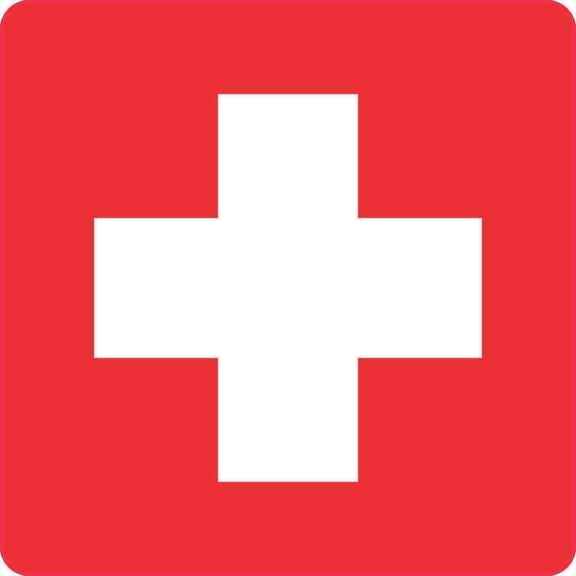 5in x 5in Cross Medical Symbol Sticker