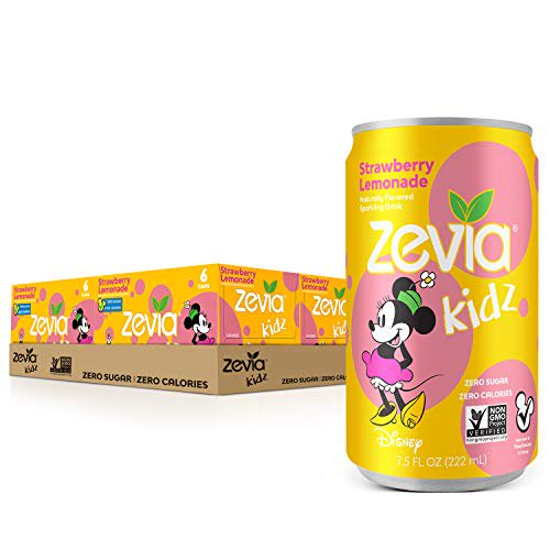 Zevia Kidz Sparkling Drink, Strawberry Lemonade, 7.5 Oz Cans (Pack Of