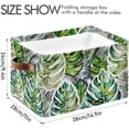 thumbnail image 4 of Watercolor Tropical Leaf Line Square Storage Basket Storage Bins Canvas Storage Organizer Closet Shelf Organizer for Home Office, 1 Pc, 4 of 7
