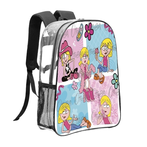 Lizzie Mcguire Banner Pattern Transparent Backpack Lightweight And fashionable Showcasing Personality And Leading The Trend