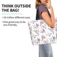 thumbnail image 2 of Pofeuu Rose Flower B Print Reusable Grocery Bags - Washable, Foldable, Packable Tote, Large Handles, Heavy Duty, Zippered Top Pouch, 2 of 8