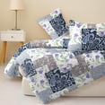 thumbnail image 5 of Whale Flotilla 3-Piece King Comforter Set, Soft Reversible Bedding Comforter Sets, Patchwork Printed Down Alternative Comforter Duvet for All Seasons,Paisley Flowers, 5 of 7