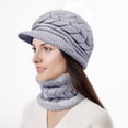 thumbnail image 5 of Loritta 3 Pieces Women Winter Hat Scarf Set, Knit Beanie Neck Warmer Touchscreen Mittens, 5 of 6
