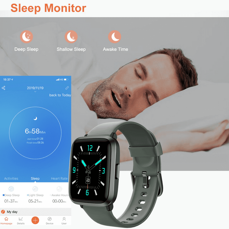  yussa Smart Watch, Latest Generation 2023, Blood Pressure  Monitor, Blood Oxygen SpO2, Heart Rate, Sleep Monitor, IP67 Waterproof, Fitness Tracker