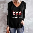 thumbnail image 2 of Tops Para Mujer Elegante Blusa Casual Camisas de Manga Larga Otoño Con Cuello en V Primavera Navidad Impreso Tees Camisa Odeerbi  ODB170658, 2 of 5