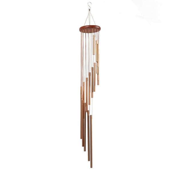 Carillones De Viento Giratorios Decoración De Aluminio De 35 Pulgadas Y 18 Tubos