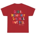thumbnail image 2 of YOUYEDIAN Girls Cute Christian Shirts God is Within Her T Shirt Kids Jesus Faith Bible Verse Graphic God Tees Tops (Red, 3-4 Years), 2 of 4