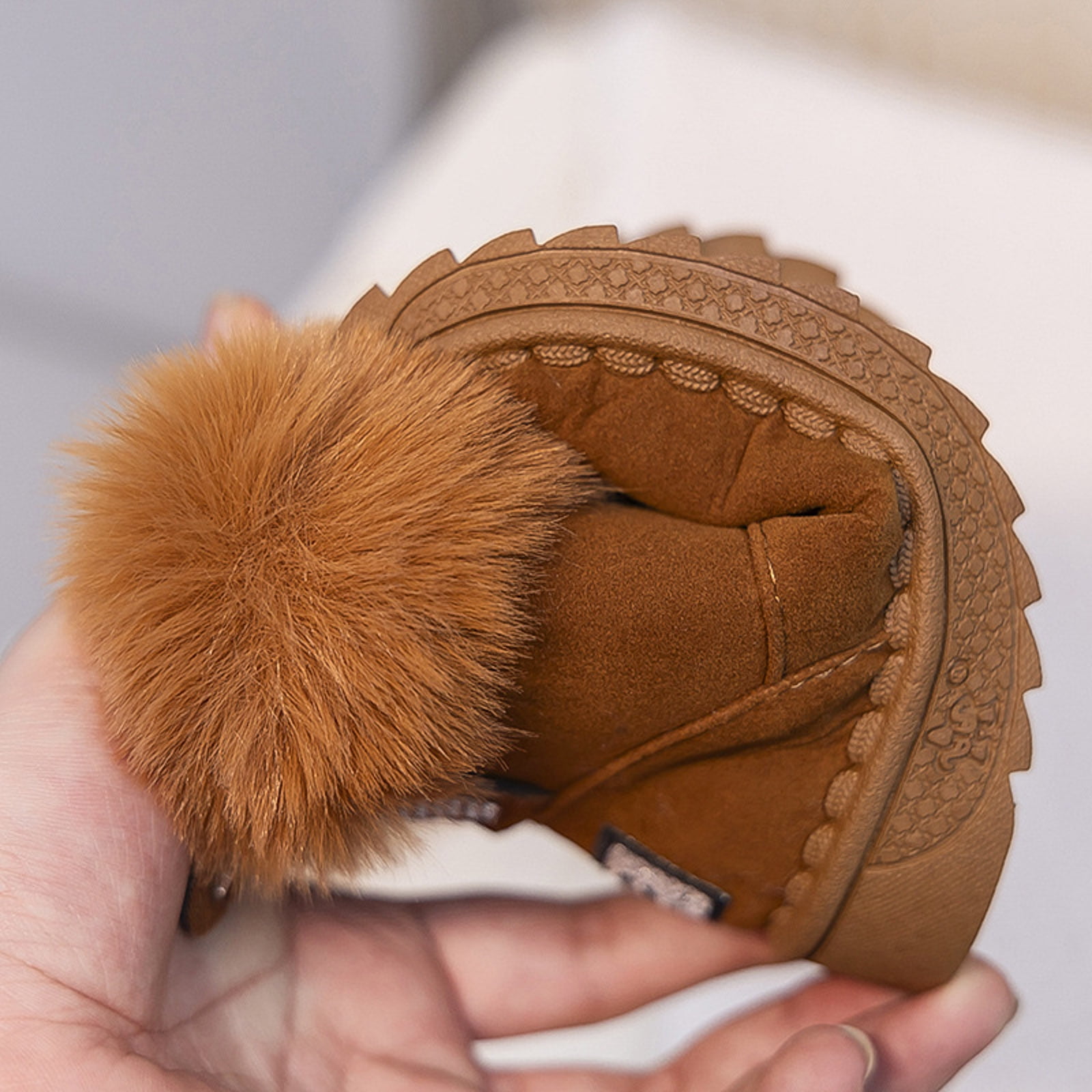 Dakaela Winter Snow Boots Boys Girls Soft Warm Shoes Toddler Plush Slip on Booties Kids Outdoor Boot