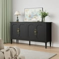 thumbnail image 6 of May in Color Sideboard Buffet Cabinet, 58'' Wood Console Cabinet with Storage & 4 Doors, Mid Century Media Cabinet for Entryway, Living Room, Dining Room, Black, 6 of 9