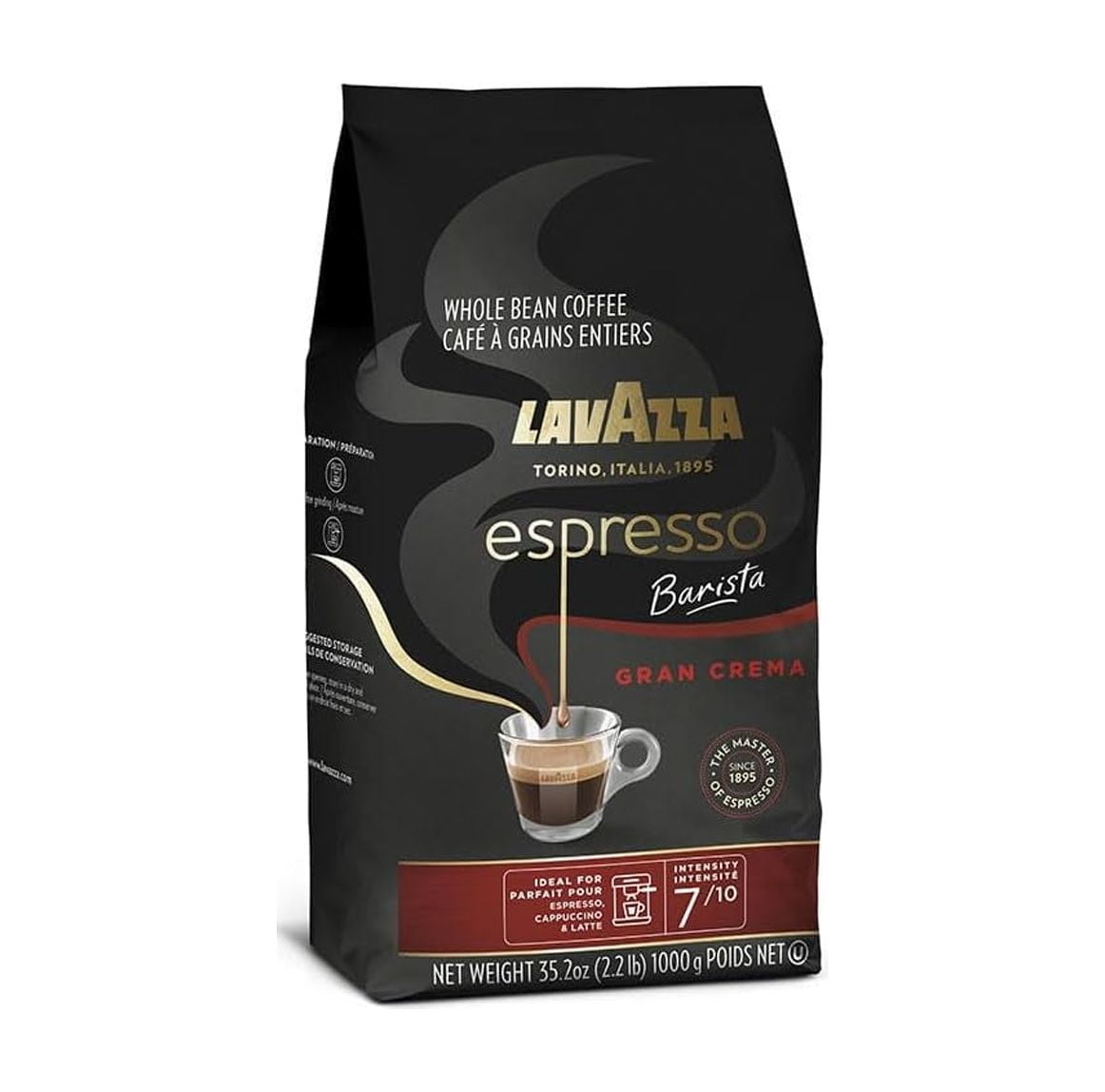 Lavazza Espresso Barista Gran Crema Whole Bean Coffee Blend, Medium Espresso Roast, Oz Bag (Packaging May Vary) - 2.2 LB, 35.2 Ounce