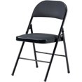 thumbnail image 3 of 4PCS Simple Leather Black Folding Chair Upholstered Folding Chair, 3 of 7