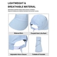thumbnail image 6 of VISALY Wide Brim Open Top Ponytail Sun Visor Cap Quick Dry Lightweight Uv Protection Adjustable Back Empty Crown Hat Breathable Sport Sun Hat for Golf Running Fishing Beach Outdoor Blue One Size, 6 of 6