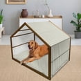 thumbnail image 2 of Ethnic Pet House, Axially Symmetrical Chevron Style Shapes Diamond Motifs and Dots in Pastel Colors, Outdoor & Indoor Portable Dog Kennel with Pillow and Cover, 5 Sizes, Multicolor, by Ambesonne, 2 of 4