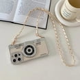 thumbnail image 3 of Compatible with Unique Cute 3D Cartoon Retro Camera Look with Long Lanyard Leather+Soft TPU Shockproof Protector, 3 of 3