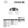 thumbnail image 2 of Sunset Lighting Led 2Lt Vanity 8W X 2 3000K 1040Lm Cri80 Non-Dim Bright satin Nickel F6102-80, 2 of 2