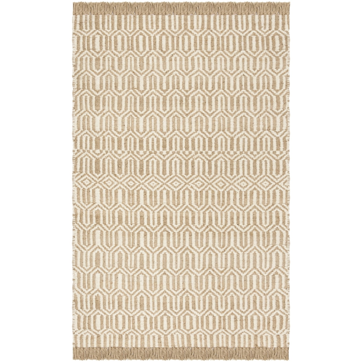 SAFAVIEH Natural Fiber Jakov Geometric Area Rug, Natural/Ivory, 2'3" x 4'