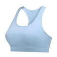 thumbnail image 5 of Dorinao Women's Wireless Hollow Pad Yoga Tank – Racerback Sports Bra for Running & Fitness, Blue, 34C, 5 of 5