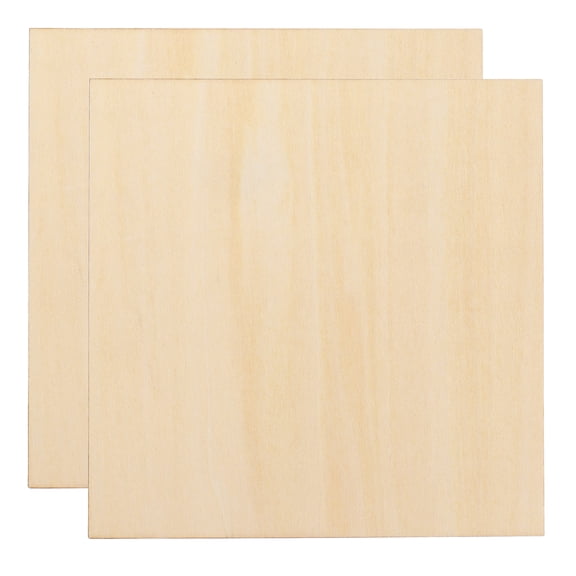 Uxcell 2pcs 2mm Basswood Plywood Sheets 6" x 6" x 3/32" Thin Unfinished Plywood Boards Craft Wood Sheet for Laser CNC Cutting Wood Engraving Burning Drawing Architecture DIY Projects
