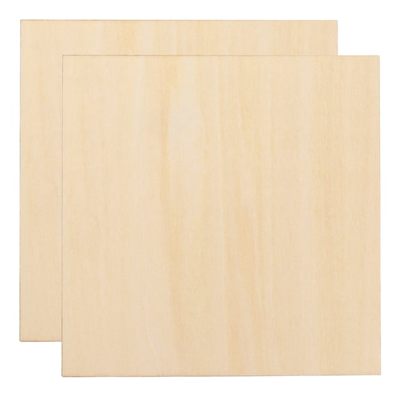 Uxcell 2pcs 3mm Basswood Plywood Sheets 6" x 6" x 1/8" Thin Unfinished Plywood Boards Craft Wood Sheet for Laser CNC Cutting Wood Engraving Burning Drawing Architecture DIY Projects