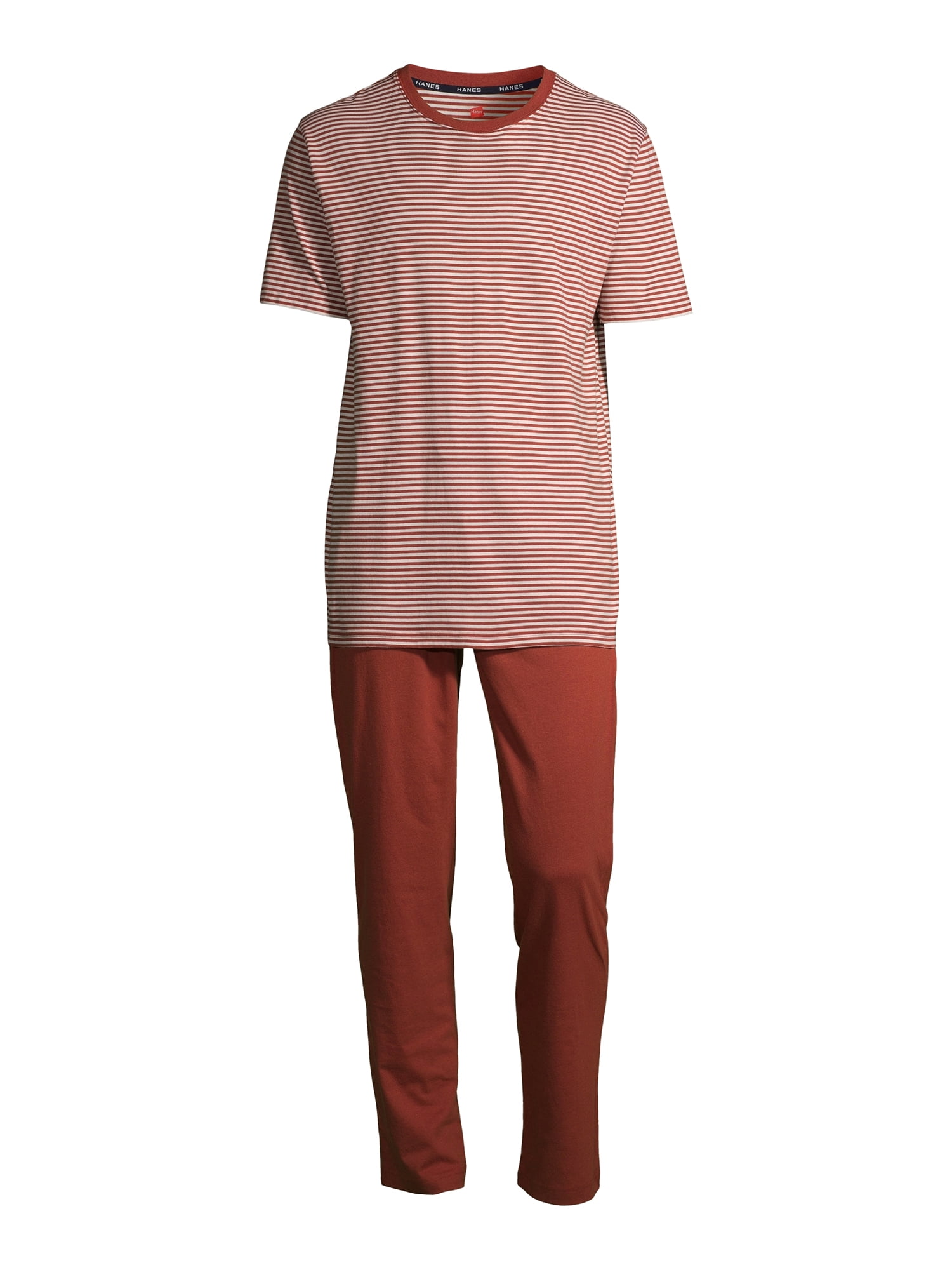 Hanes Men's Soft Pajama Short Sleeve Top and Pants Set