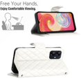 thumbnail image 6 of SaniMore Case for Samsung Galaxy A05, PU Leather 3D Lattice Stylish for Girls Crossbody Lanyard Flip Kickstand Card Slots Cash Pocket Magnetic Clasp Full Protective Shockproof Wallet Shell, White, 6 of 9
