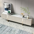 thumbnail image 2 of Homary Television Stand, Stone Stainless Steel Off-White, 80", 1100 lb, 2 of 14