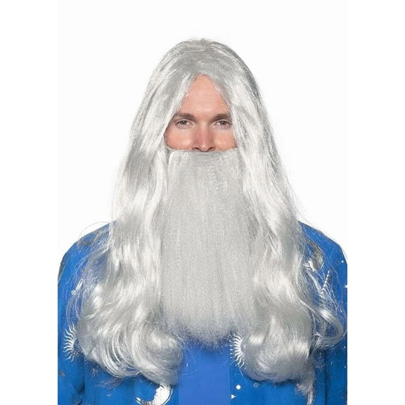 Adult Men's Wizard Wig And Beard Set