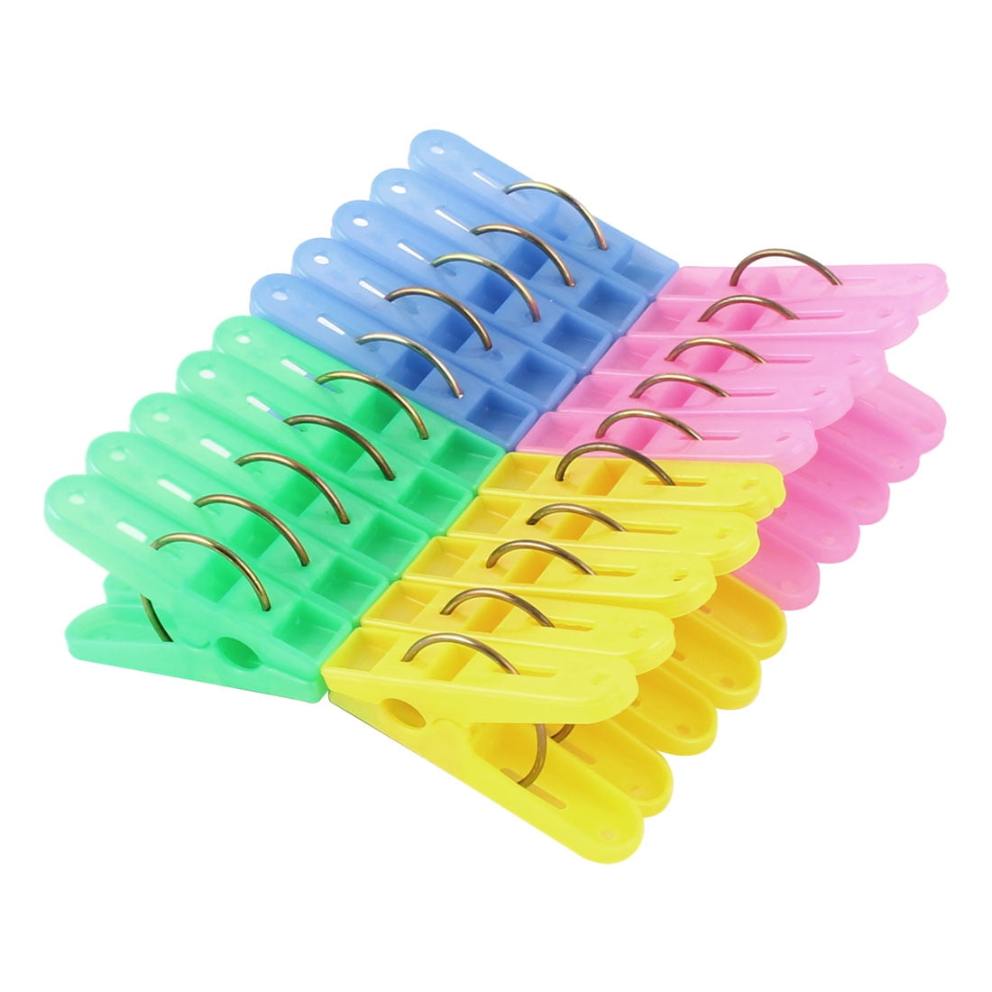 Plastic Laundry Clothes Drying Pegs Clips Pins Clothespins Assorted Color 20pcs