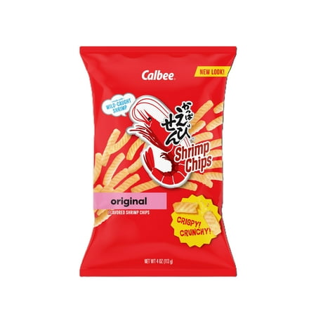 Calbee Shrimp Chips Baked Wheat Puffed Original Flavor 4oz