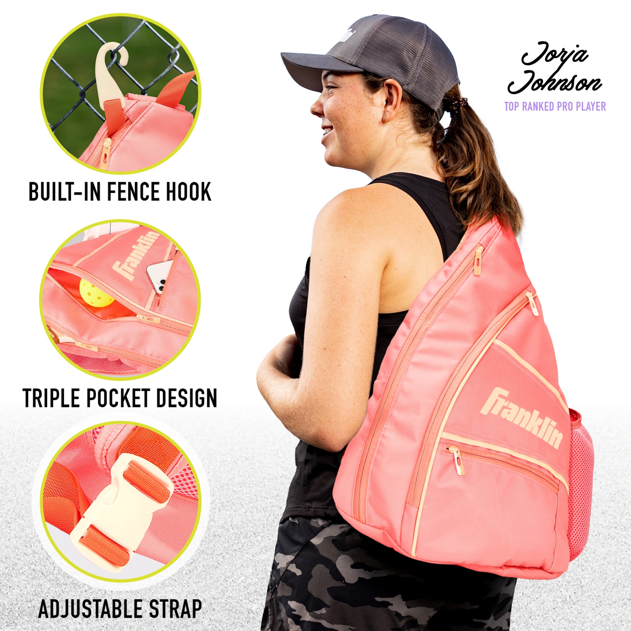 Pickleball Backpack Convertible Sling Bag with Fence Hook Large Capacity Laptop Mangrove Pickleball Bag – Kinzd main image 4