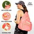 thumbnail image 4 of Franklin Sports Pickleball Bags - Pickleball Sling Bag Backpack for Gear + Equipment - Pickleball Bag for Men + Women - Holds Paddles, Pickleballs + Accessories - Coral, 4 of 7