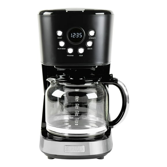 HADEN Cafetera, Cafetera de Goteo Programable de 12 Tazas con Función de Apagado Automático y Filtro de Agua Lavable Reutilizable, Negro y Cobre