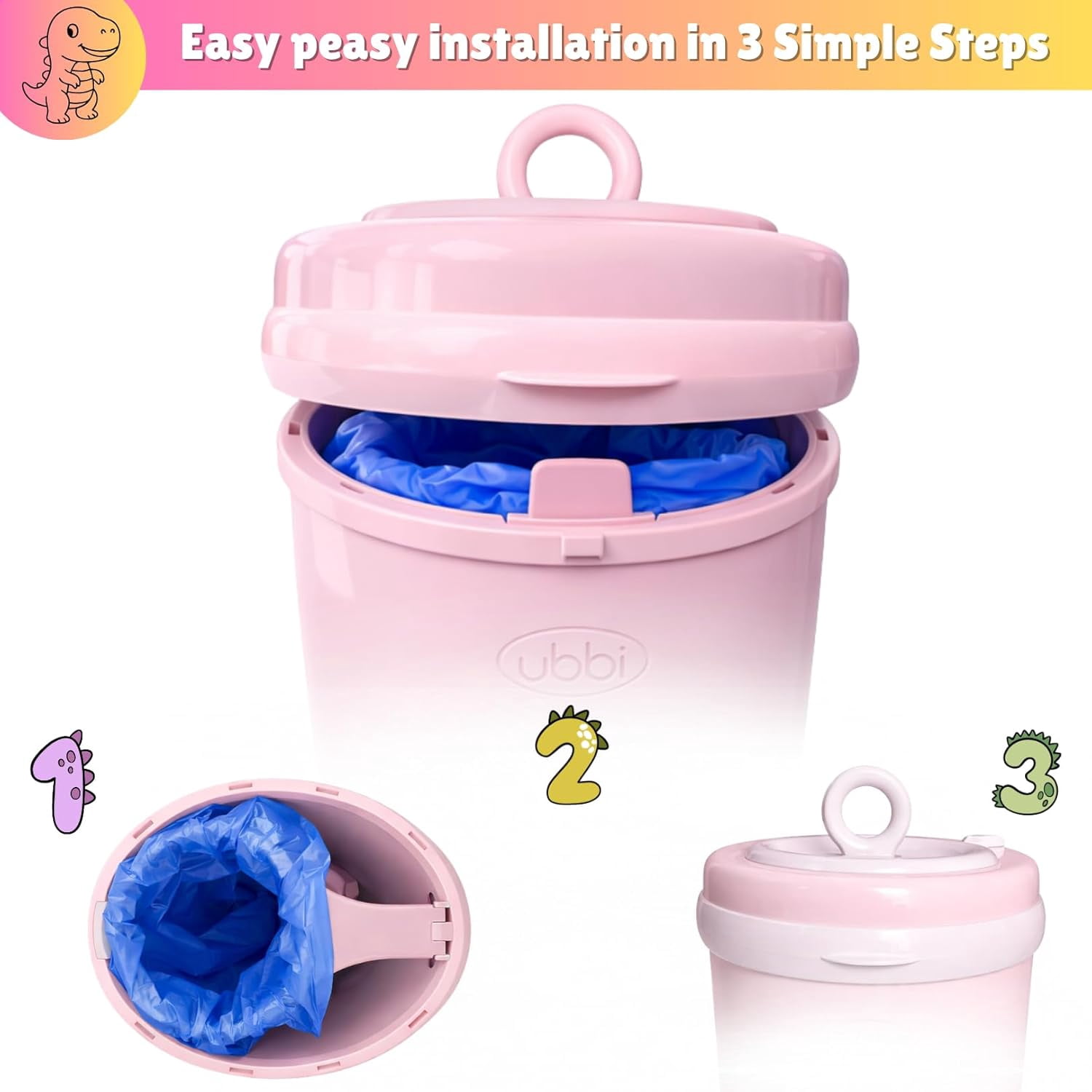 Disposable Diaper Pail Refill Bags (100 Bags) Compatible with Ubbi Diaper Bag Pail 13 Gal acity Diaper Pail Bag Medium Kitchen Trash Bag Heavy Duty Recycled Large Garbage Bag (100 ct.)