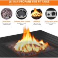 thumbnail image 2 of Mesa de hoguera de gas propano de 28 pulgadas, cuenco de fuego cuadrado de 50.000 BTU, chimenea de certificación CSA para exteriores con encendido eléctrico automático, cubierta impermeable 600D esquí esquí Gafas de esquí, 2 of 5
