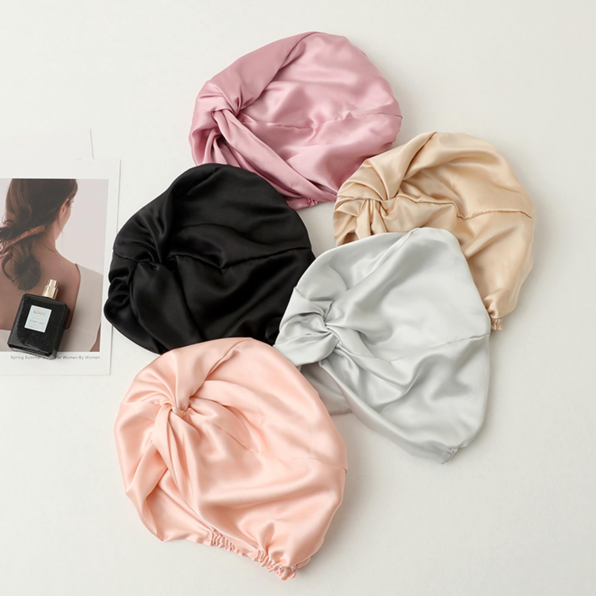 100% Mulberry Silk Reversible Sleep Bonnet – 22 Momme, Double-Layer Hair Wrap & Night Cap for Women