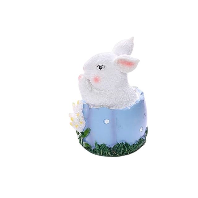 Adorno de Pascua Naiovety de resina huevo animal escultura primavera azul