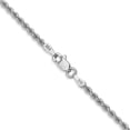 thumbnail image 3 of 14K White Gold Rope Chain Necklace 16 inch 2.25 mm Regular with Lobster Clasp, 3 of 4