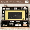thumbnail image 2 of Royard Oaktree 95.5" Wall Unit for 80" TVs, Large Entertainment Center w/ Multi Shelves, Glass Doors, 2 of 8