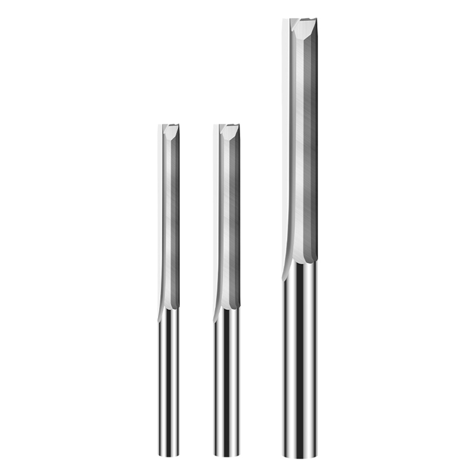 Zeiwohndc 10Pcs/set 3.175mm Straight Slot Milling Cutter CNC Router Bits for Wood PVC