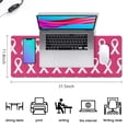 thumbnail image 5 of Long Mouse Pads for Desk,Pink Breast Cancer Desk Mats on Top Of Desks, Desk Mouse Pad Extra Large with 3mm Non-Slip Base and Stitched Edge for Gaming,Office,Work,Home 31.5x11.8in, 5 of 5